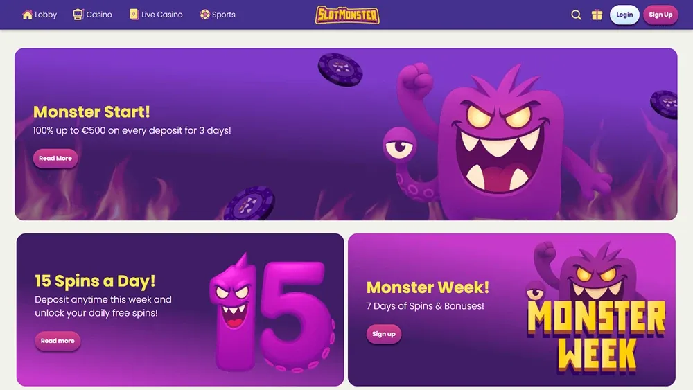 slot monster screen