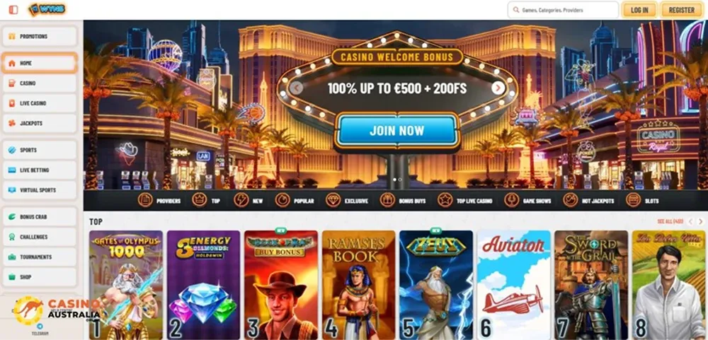 wyns casino screen